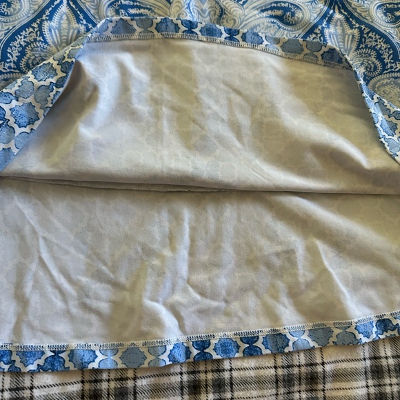 J. McLaughlin Blue White Paisley Print Sleeveless Stretchy Coastal Dress Size M - Picture 8 of 13